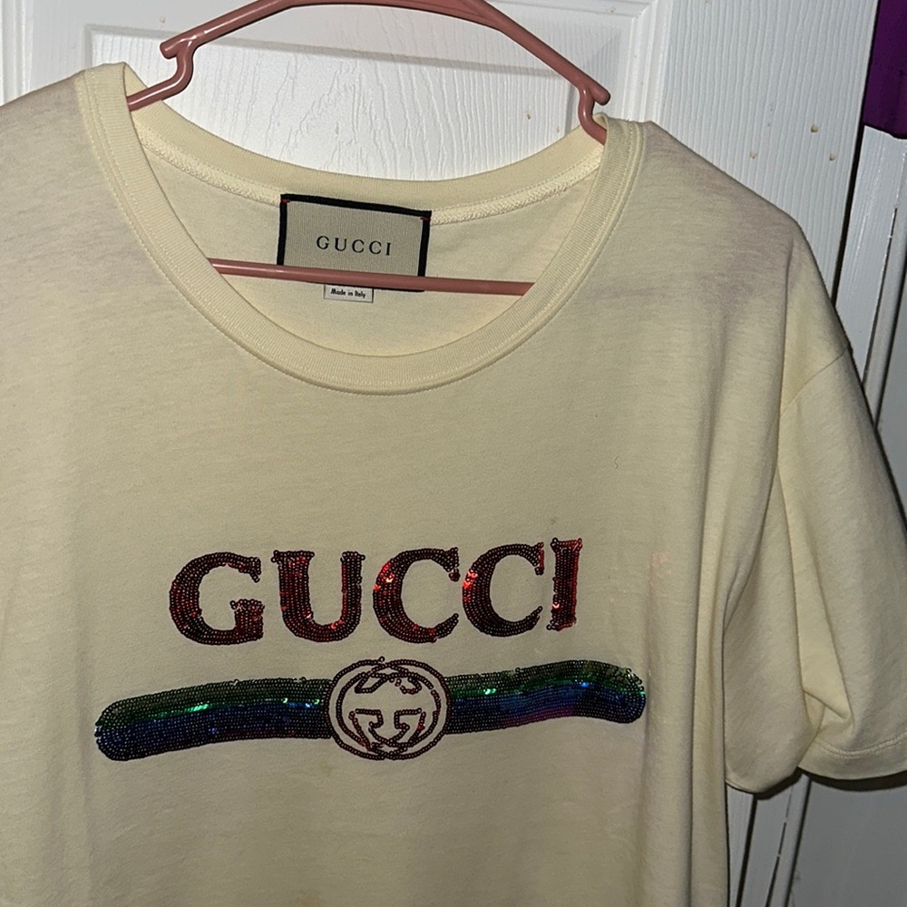 Gucci shirt colorful sequence